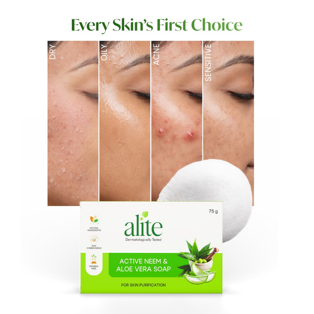 Alite Neem & Aloe Vera Soap for Gentle Daily Cleansing | Grocsy