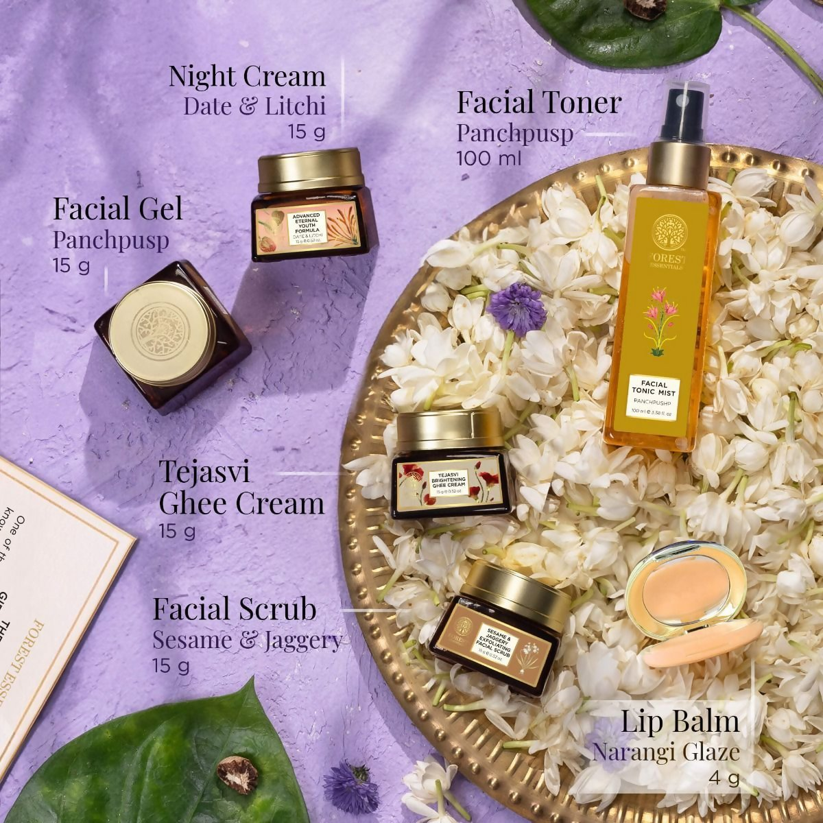 Forest Essentials Brilliance Facial Bestsellers Gift Box | Grocsy