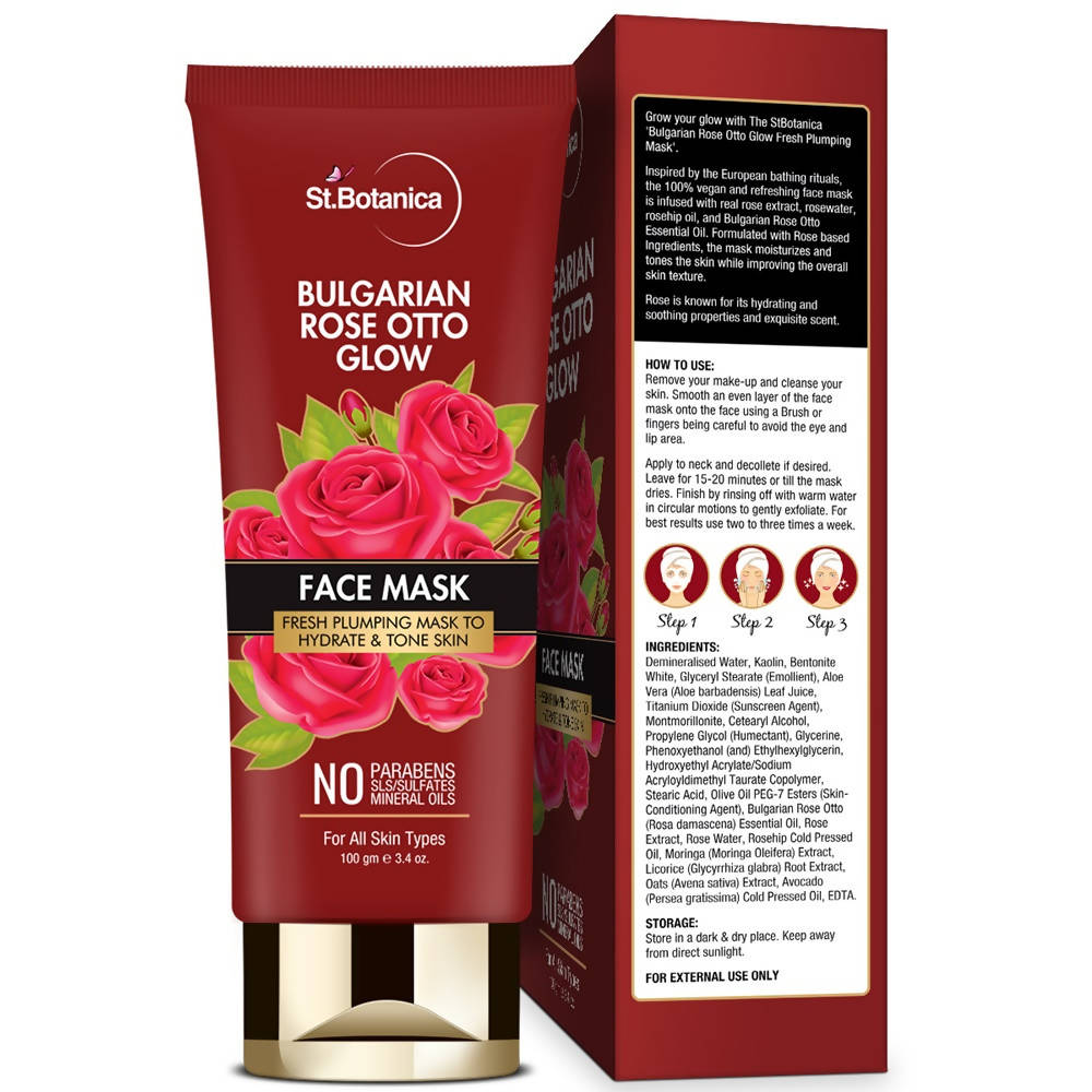 St.Botanica Bulgarian Rose Otto Glow Face Mask | Grocsy