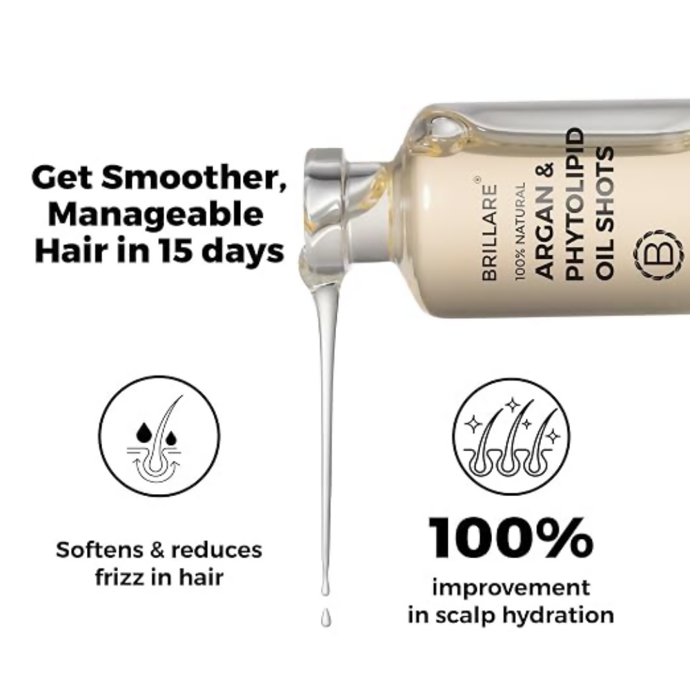 Brillare Argan & Phytolipid Oil Shots For Dry, Frizzy Hair | Grocsy