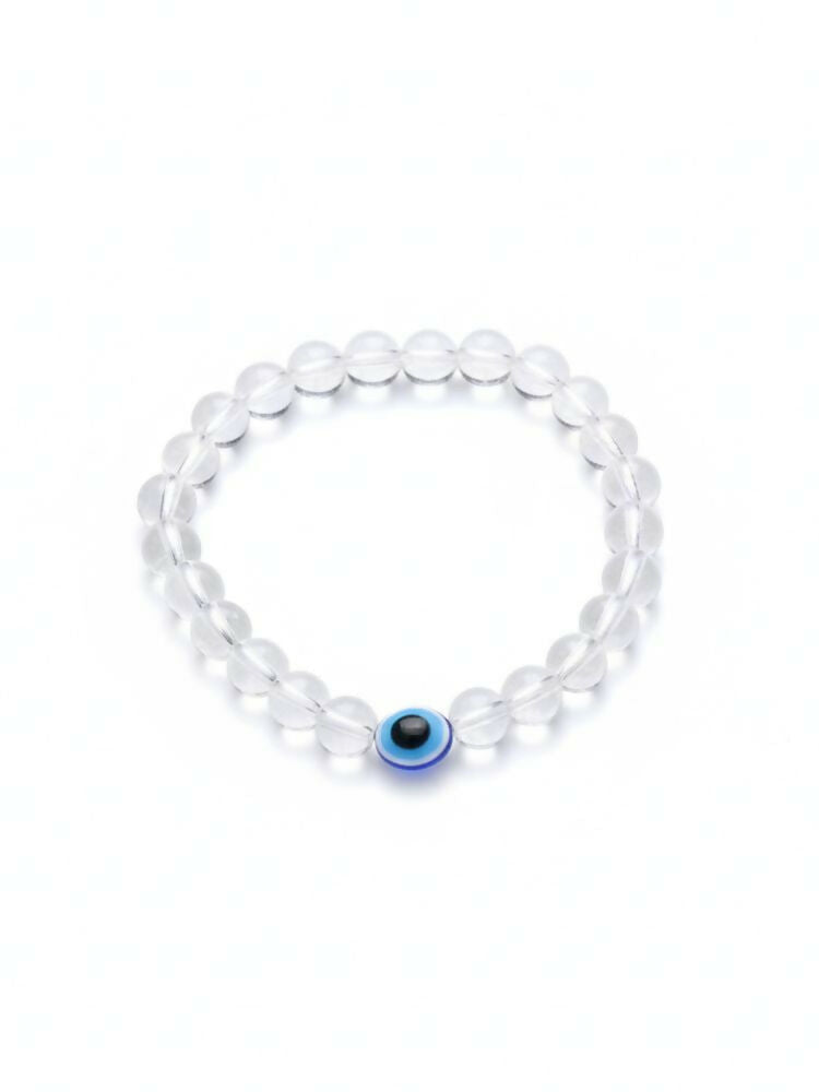 NVR White Crystal Evil Eye Bracelet for Men & Women | Grocsy