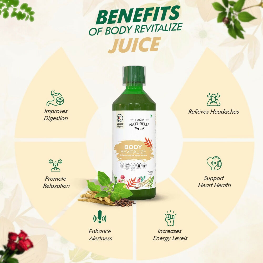 Farm Naturelle Body Revitalizer Juice - Ayurvedic Formula for Energy and Vitality | Grocsy