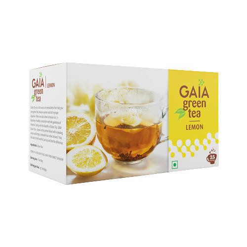 Gaia Green Tea Bags–Lemon | Grocsy
