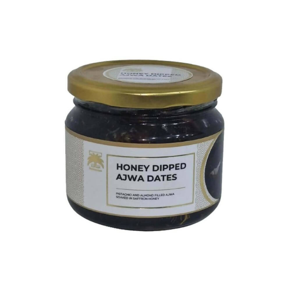 Ajfan Almond and Pistachio Stuffed Ajwa Dates Dipped in Saffron Honey | Grocsy