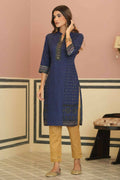 Juniper Indigo Rayon Festive Gold Foil Printed Straight Kurta For Women | Grocsy