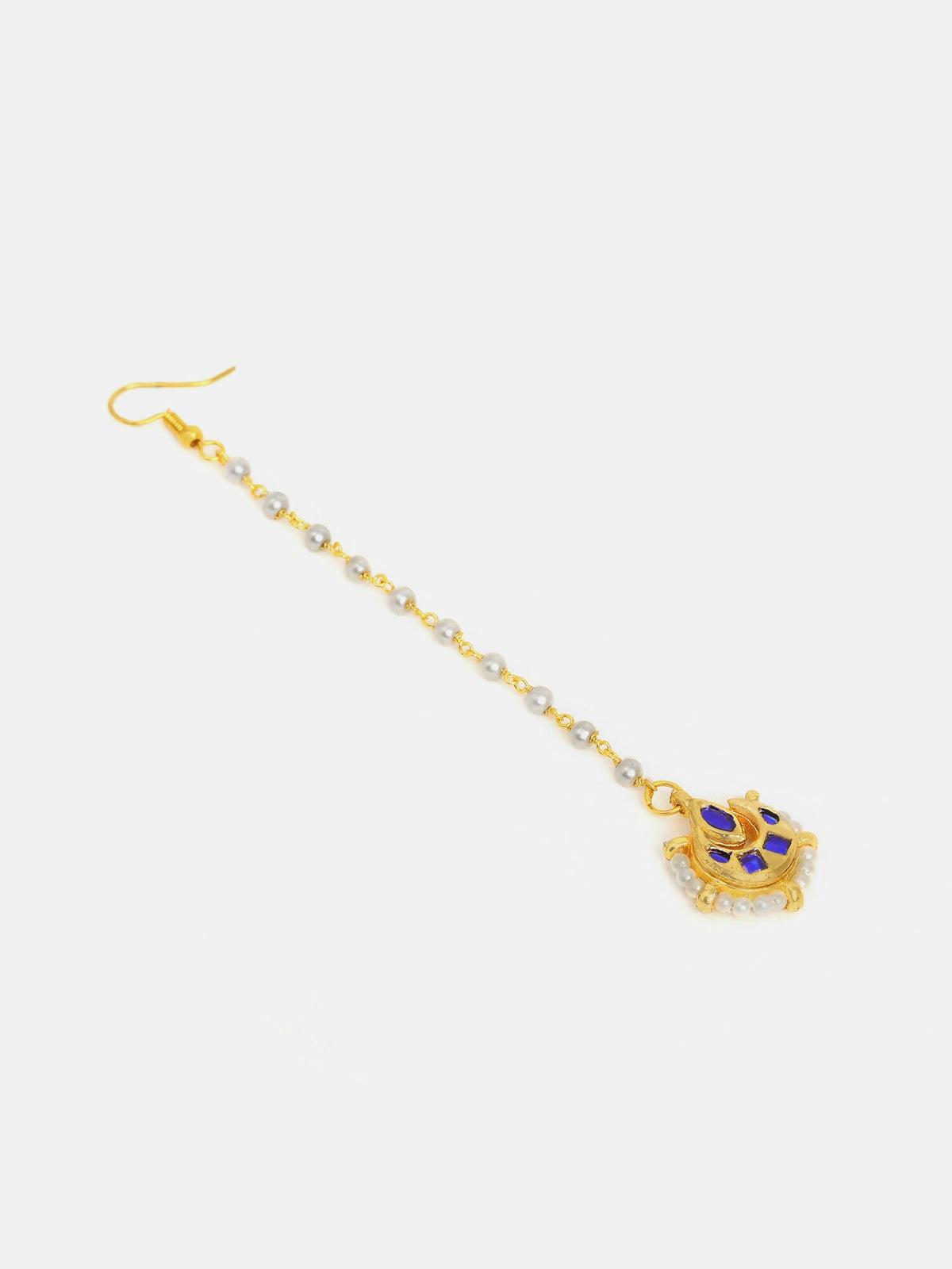 Ruby Raang Finest Gold Kundan Earrings With A Maang Tikka | Grocsy