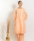 Timaraa Peach Heirloom – Silk Aari Zardosi Co-Ord Set | Grocsy