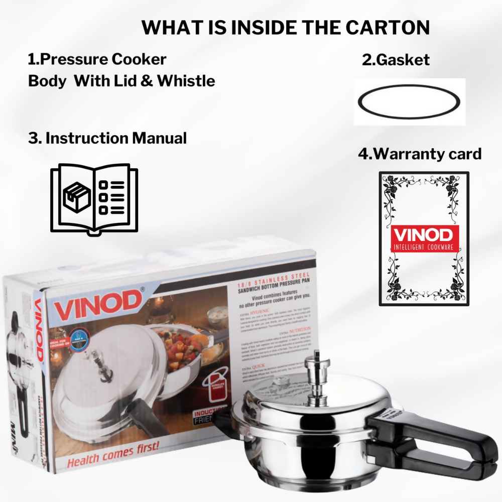 Vinod Stainless Steel Pressure Cooker | Grocsy