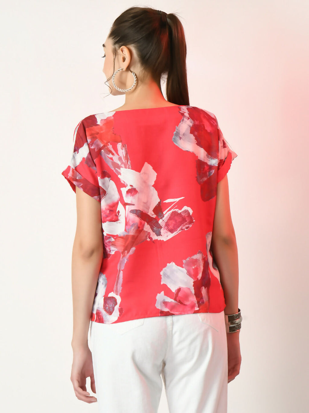 Myshka Women's Pink Printed Top | Grocsy