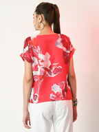 Myshka Women's Pink Printed Top | Grocsy