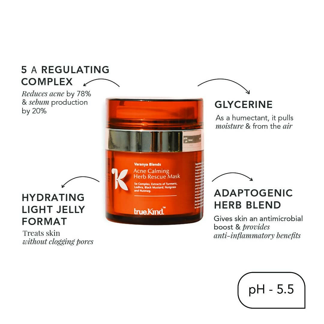 True Kind Varanya Blends Acne Calming Herb Rescue Mask | Grocsy