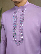 Vastranavya Dusty Pink Exclusive Viscose Rayon Festival Wear Real Mirror Work Kurta with Dupatta | Grocsy