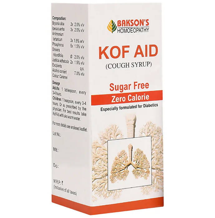 Bakson's Homeopathy Kof Aid Syrup Sugar Free | Grocsy