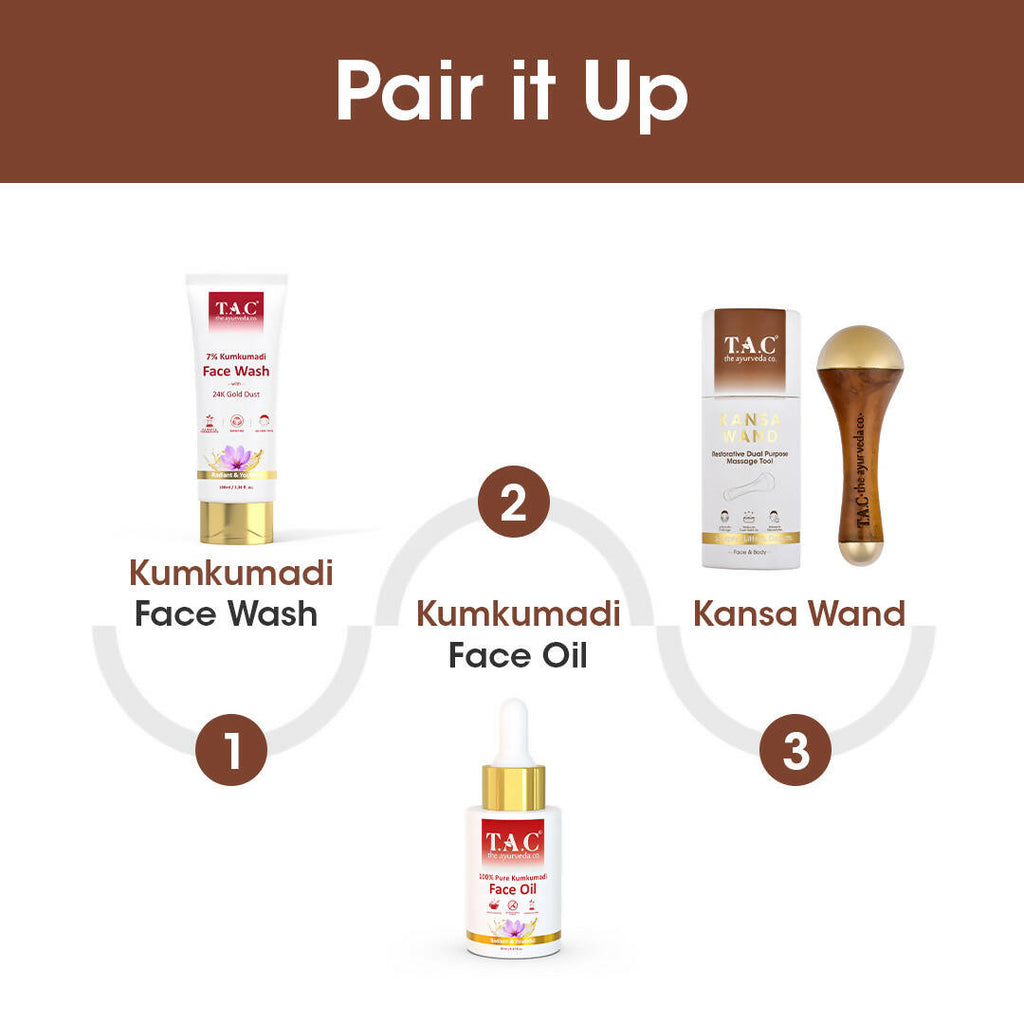 TAC - The Ayurveda Co. Kansa Wand Dual Purpose Massager Tool for Face & Body | Grocsy