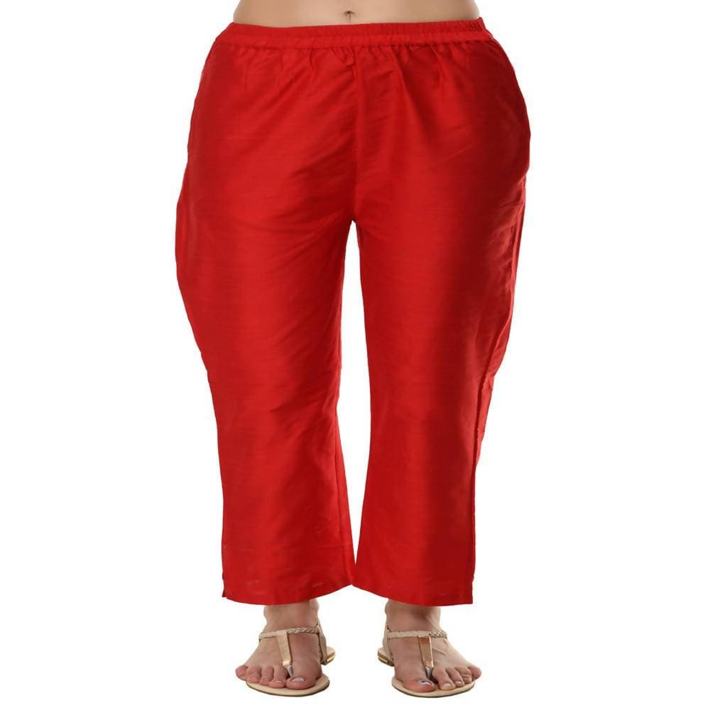 Lagi Women's Red Poly silk Straight Embroidred Kurta Pant (RO115B) | Grocsy