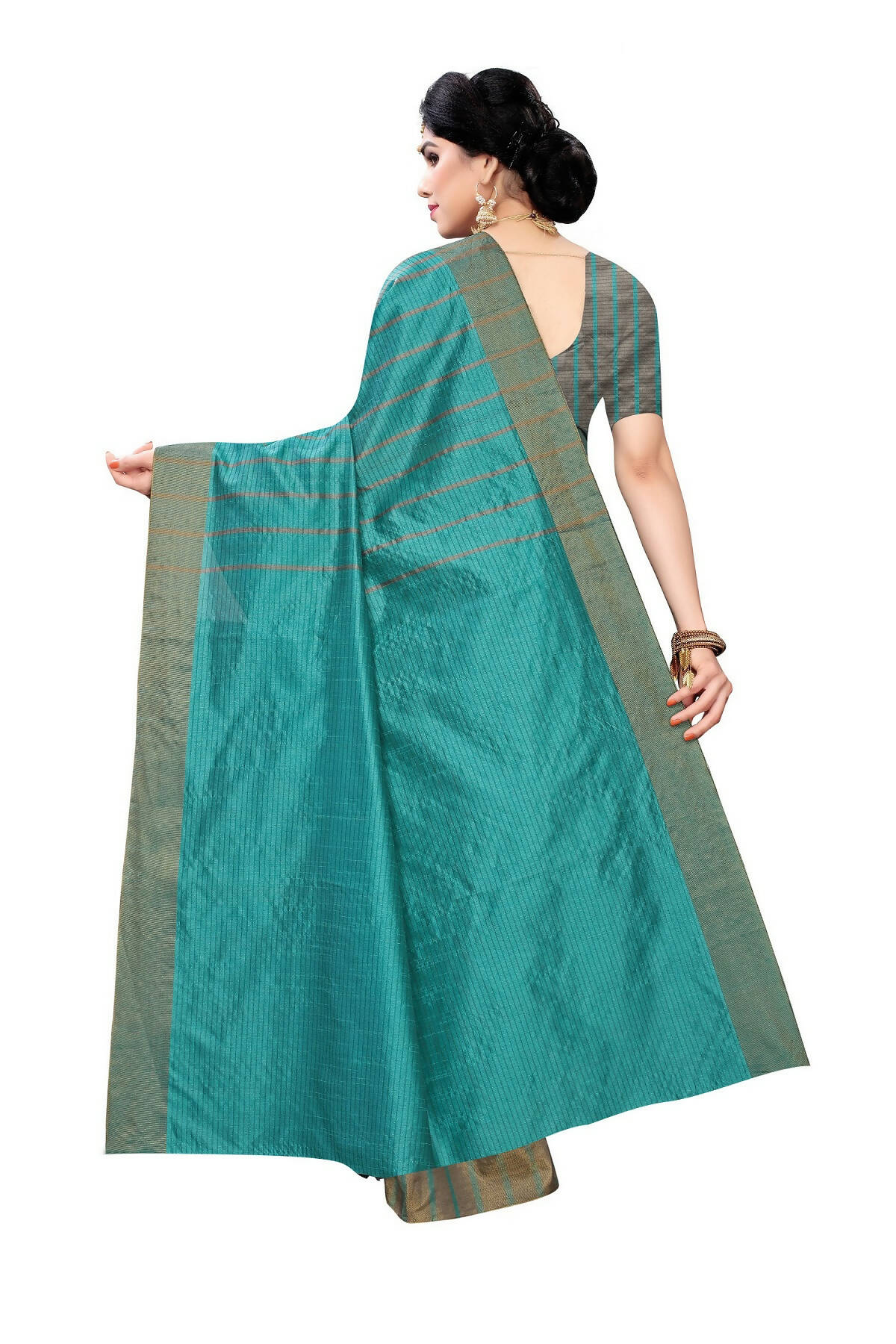 Vamika Cotton Silk Weaving Paithani Rama Saree (Paithani Rama) | Grocsy