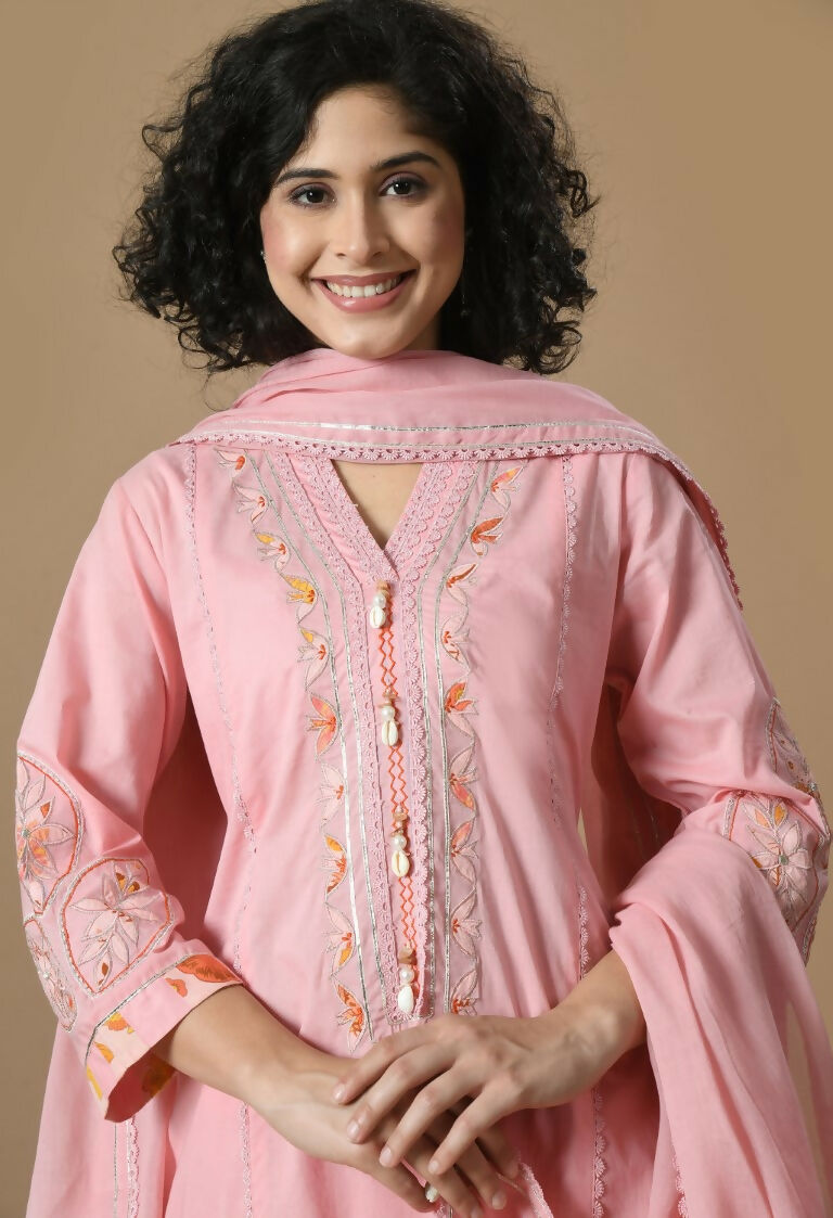 Joban Fashion Pink Cotton Kurta Set | Grocsy
