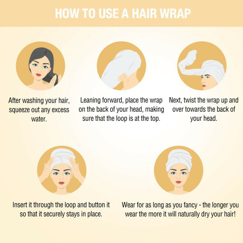 Nykaa Naturals Microfiber Hair Wrap for Frizz Free & Shiny Hair - Yellow | Grocsy