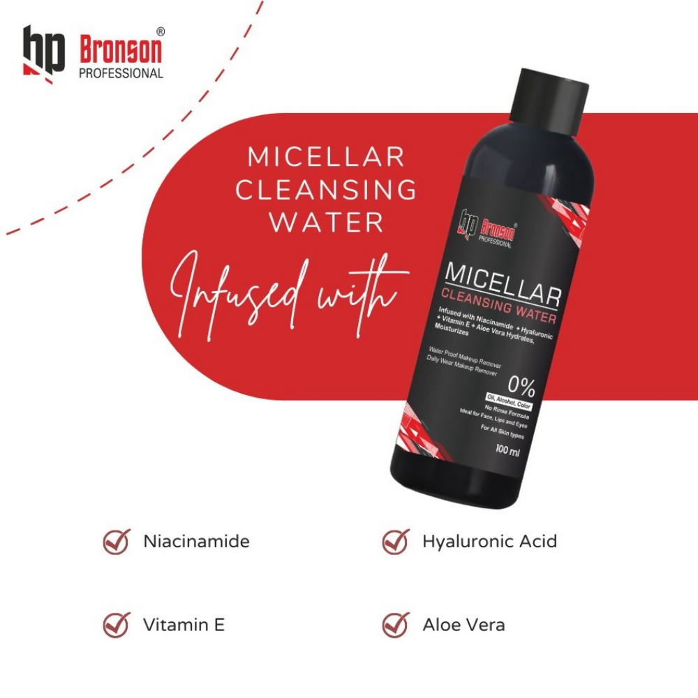 Bronson Professional Micellar Cleansing Water infused with Niacinamide & Hyaluronic Acid Makeup Cleanser | Grocsy