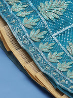 House of Panchhi Blue Net Gotapatti Work Lehenga & Blouse with Dupatta | Grocsy