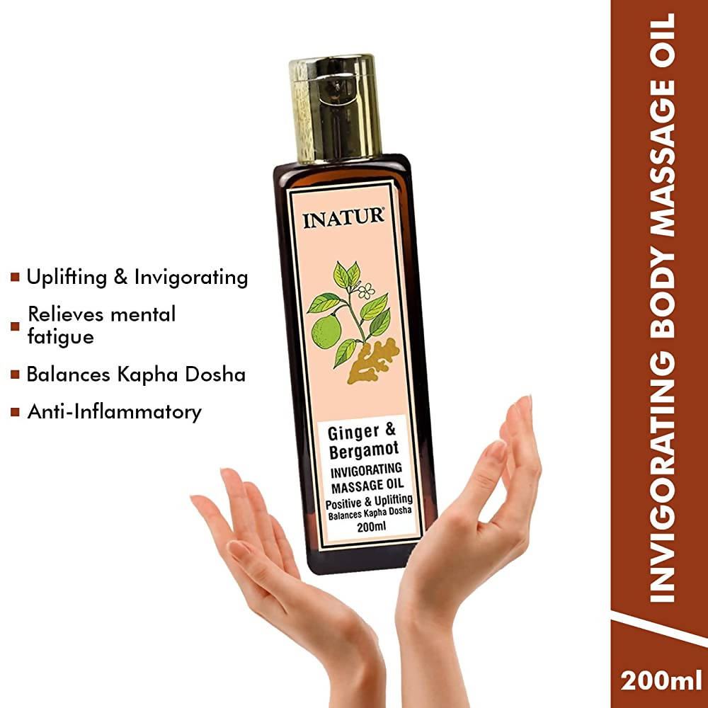 Inatur Ginger & Bergamot Invigorating Massage Oil | Grocsy