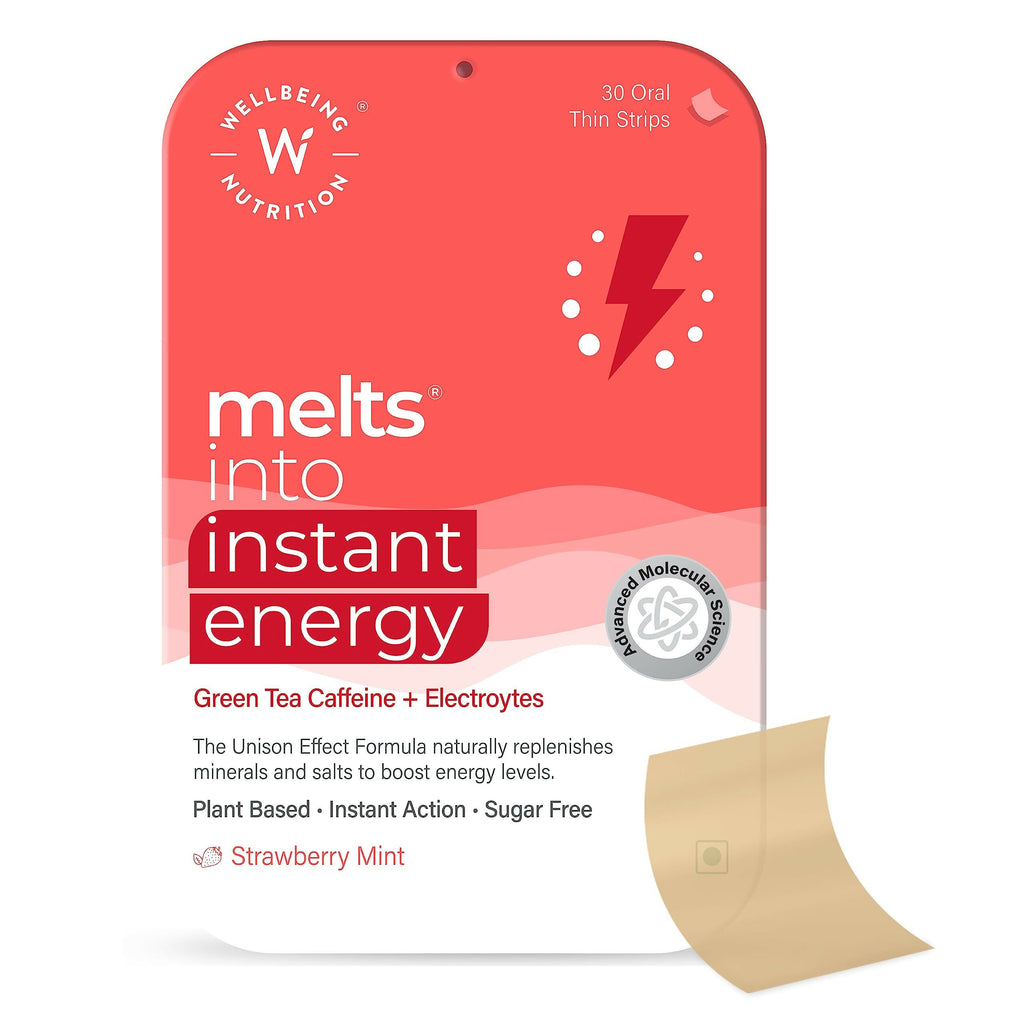 Wellbeing Nutrition Melts Restful Sleep & Instant Energy Oral Strips Combo | Grocsy
