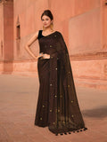 Joban Fashion Women Coffee Brown Trendy Cotton Saree | Grocsy
