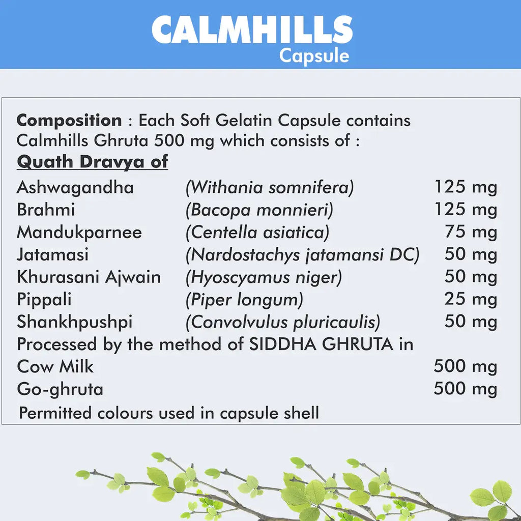 Herbal Hills Ayurveda Calmhills Capsules | Grocsy