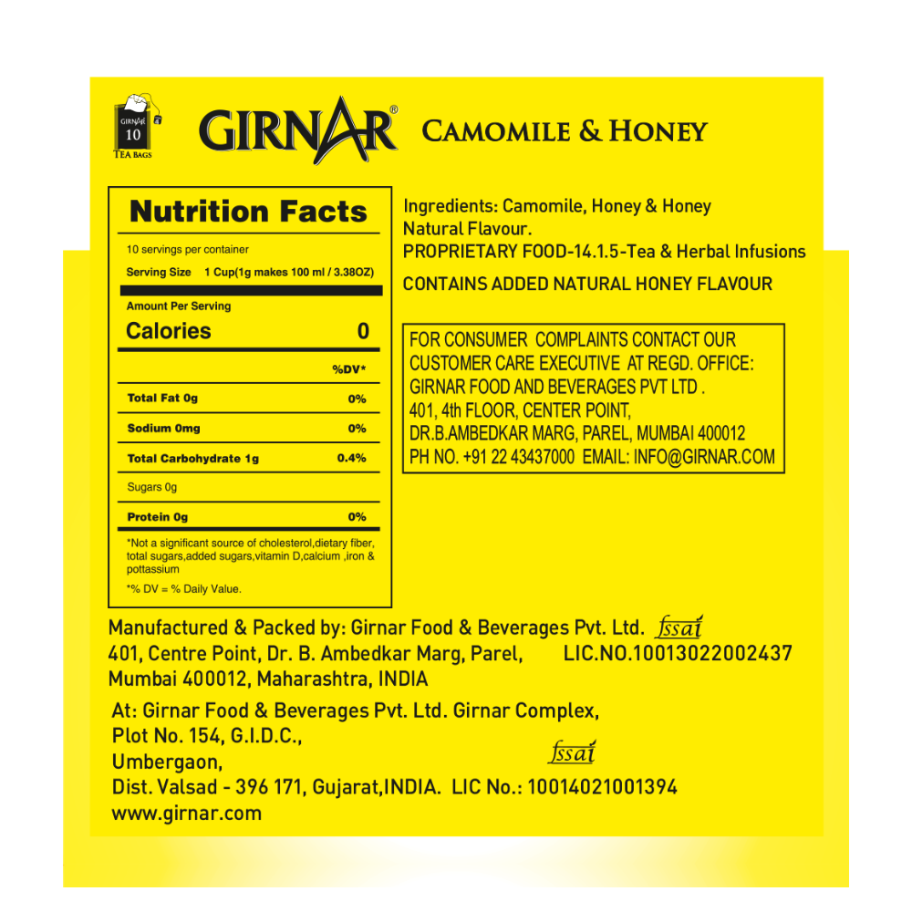 Girnar Camomile Infusion With Honey | Grocsy