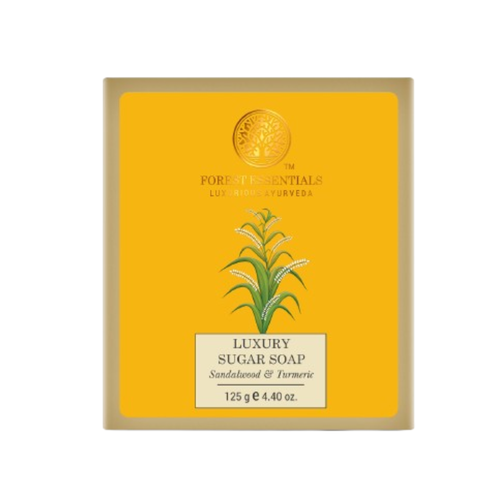Forest Essentials Luxury Sugar Soap Sandalwood & Turmeric | Grocsy