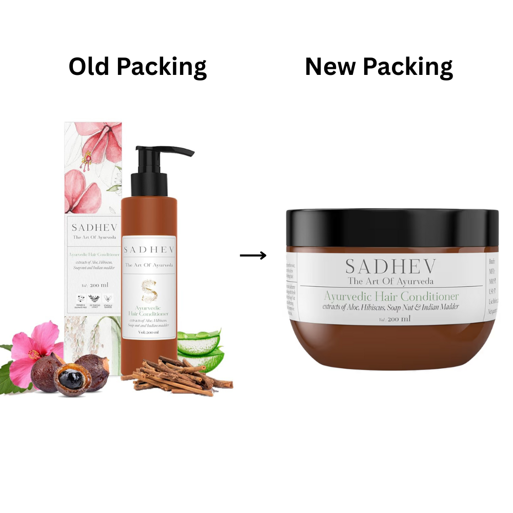 Sadhev Ayurvedic Hair Conditioner With Extracts Of Aloe, Hibiscus, Soap Nut And Indian Maddar For Deep Condition And Nourishment | Grocsy