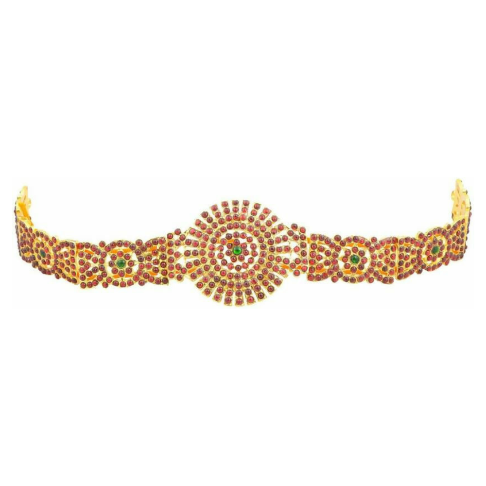 Elite trade Brass Gold Red Jewel Set
