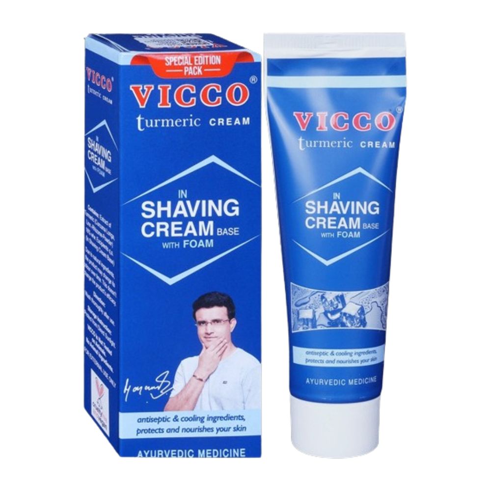 Vicco Turmeric Shaving Cream With Foam Base | Grocsy