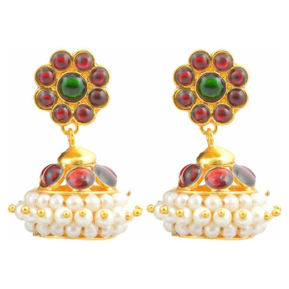 Elite trade Brass Gold Red Jewel Set