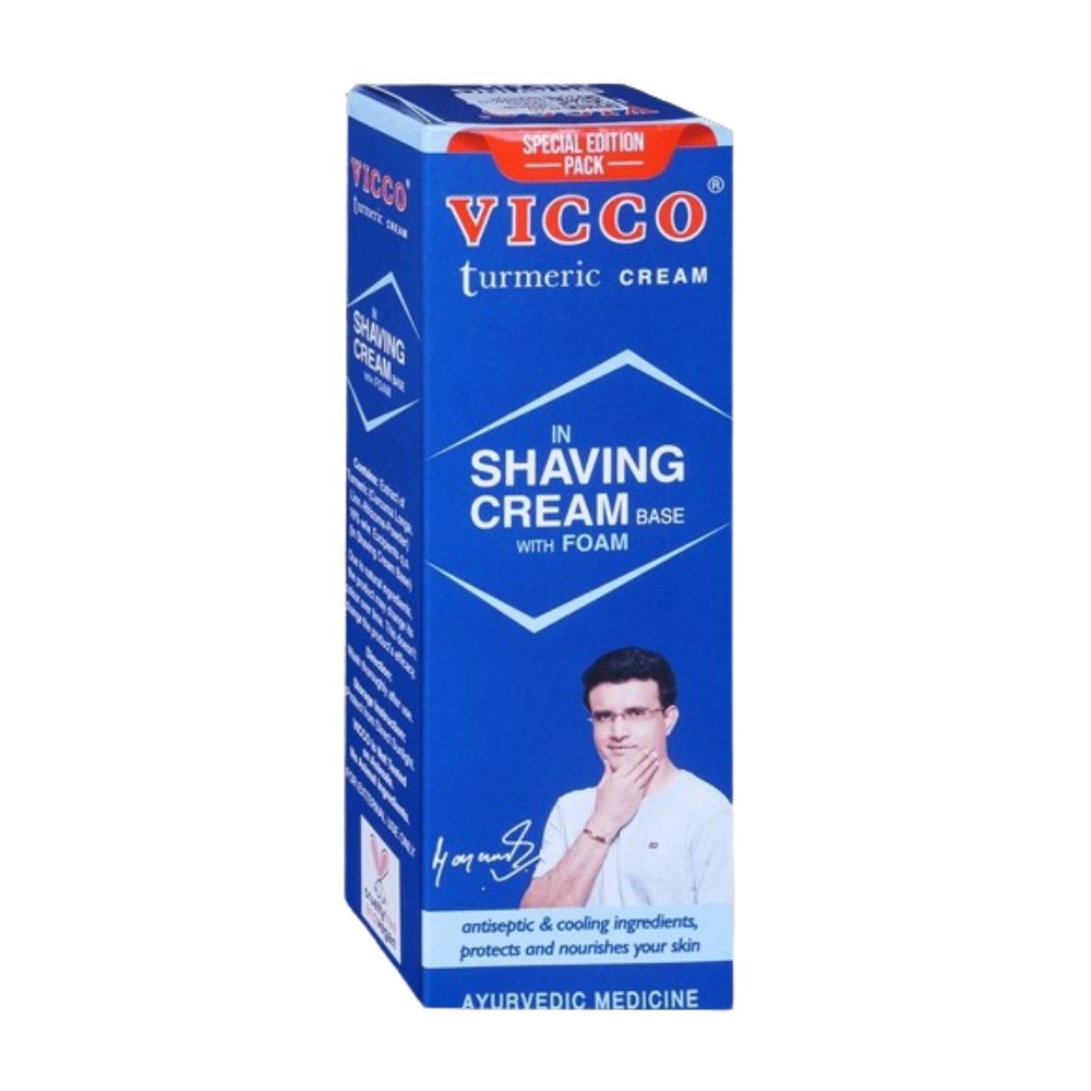 Vicco Turmeric Shaving Cream With Foam Base | Grocsy