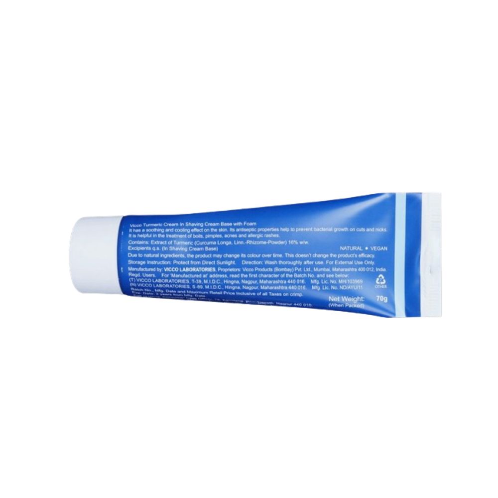 Vicco Turmeric Shaving Cream With Foam Base | Grocsy