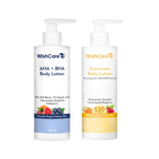 Wishcare Detan Combo Sunscreen SPF 50 Broad Spectrum & 10% AHA + 1% BHA Body Lotion | Grocsy