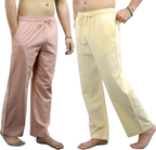 Fabmade Peach & Beige Combo Linen Pajama | Grocsy