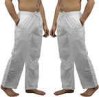 Fabmade Pack Of 2 White Combo Men Pajama | Grocsy