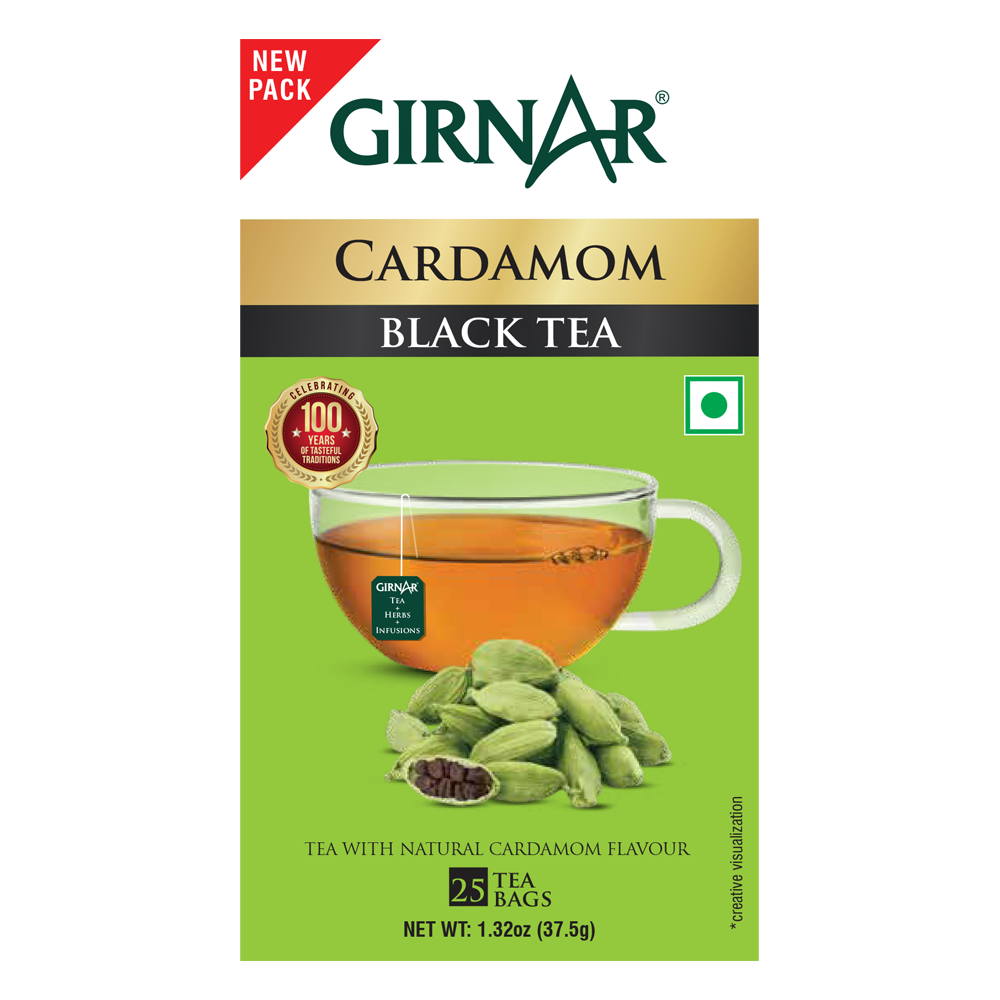 Girnar Black Tea Bags - Elaichi | Grocsy