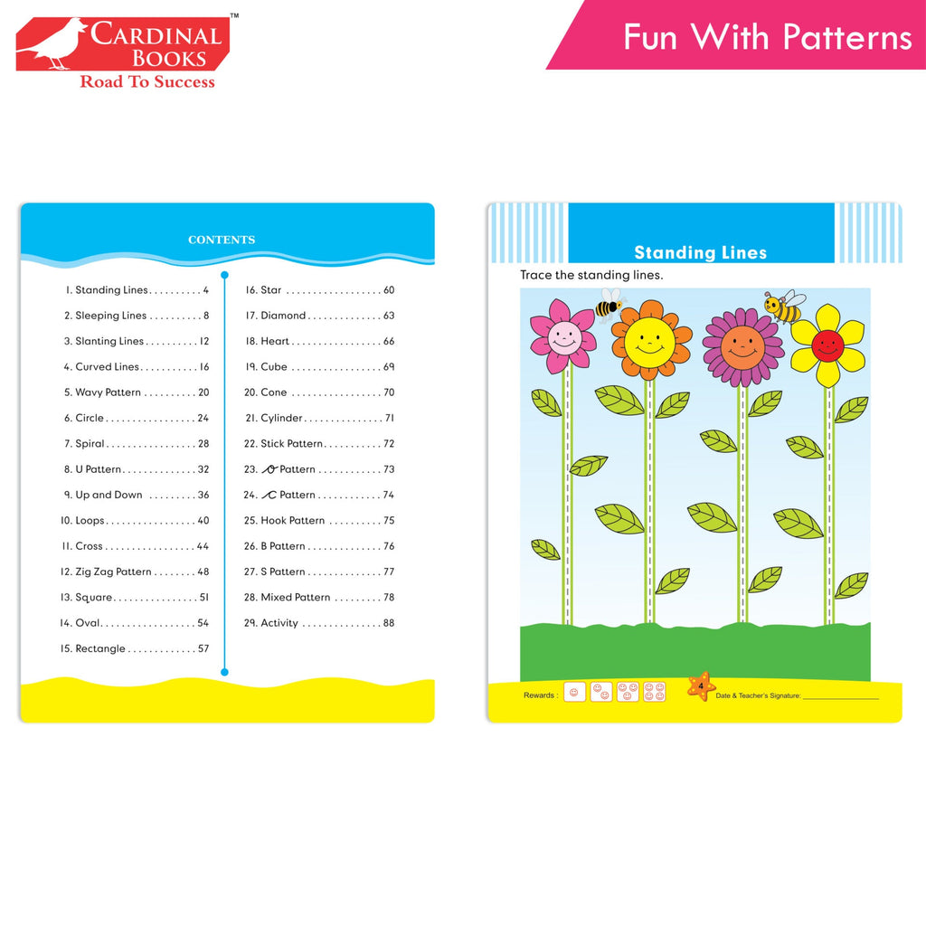 Cardinal ABC & Pattern Book Set (Set Of 2)| Alphabet Picture Book|General Knowledge Book|Pattern Writing Book| Combo Book for Kids| Ages 3-5 Years | Grocsy