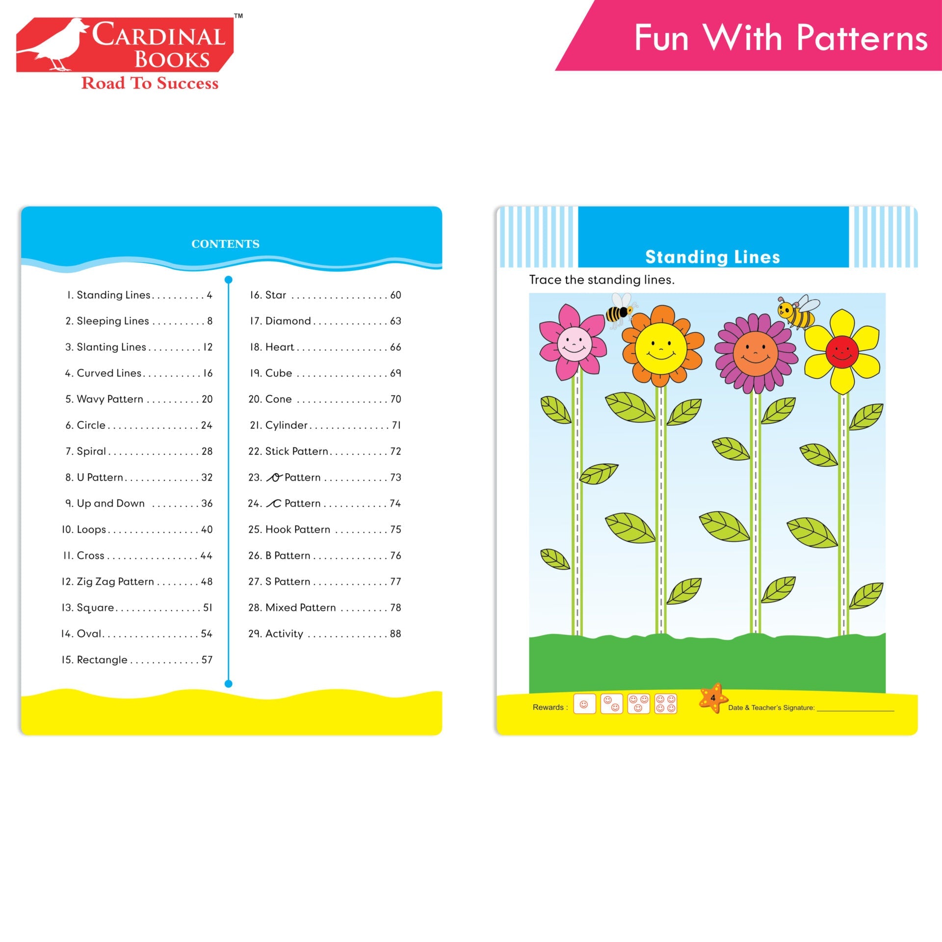 Cardinal ABC & Pattern Book Set (Set Of 2)| Alphabet Picture Book|General Knowledge Book|Pattern Writing Book| Combo Book for Kids| Ages 3-5 Years | Grocsy