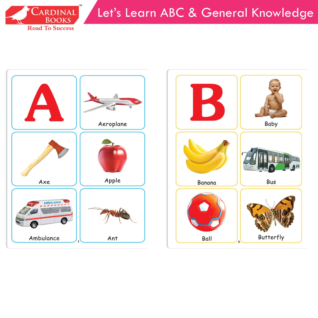 Cardinal ABC & Pattern Book Set (Set Of 2)| Alphabet Picture Book|General Knowledge Book|Pattern Writing Book| Combo Book for Kids| Ages 3-5 Years | Grocsy