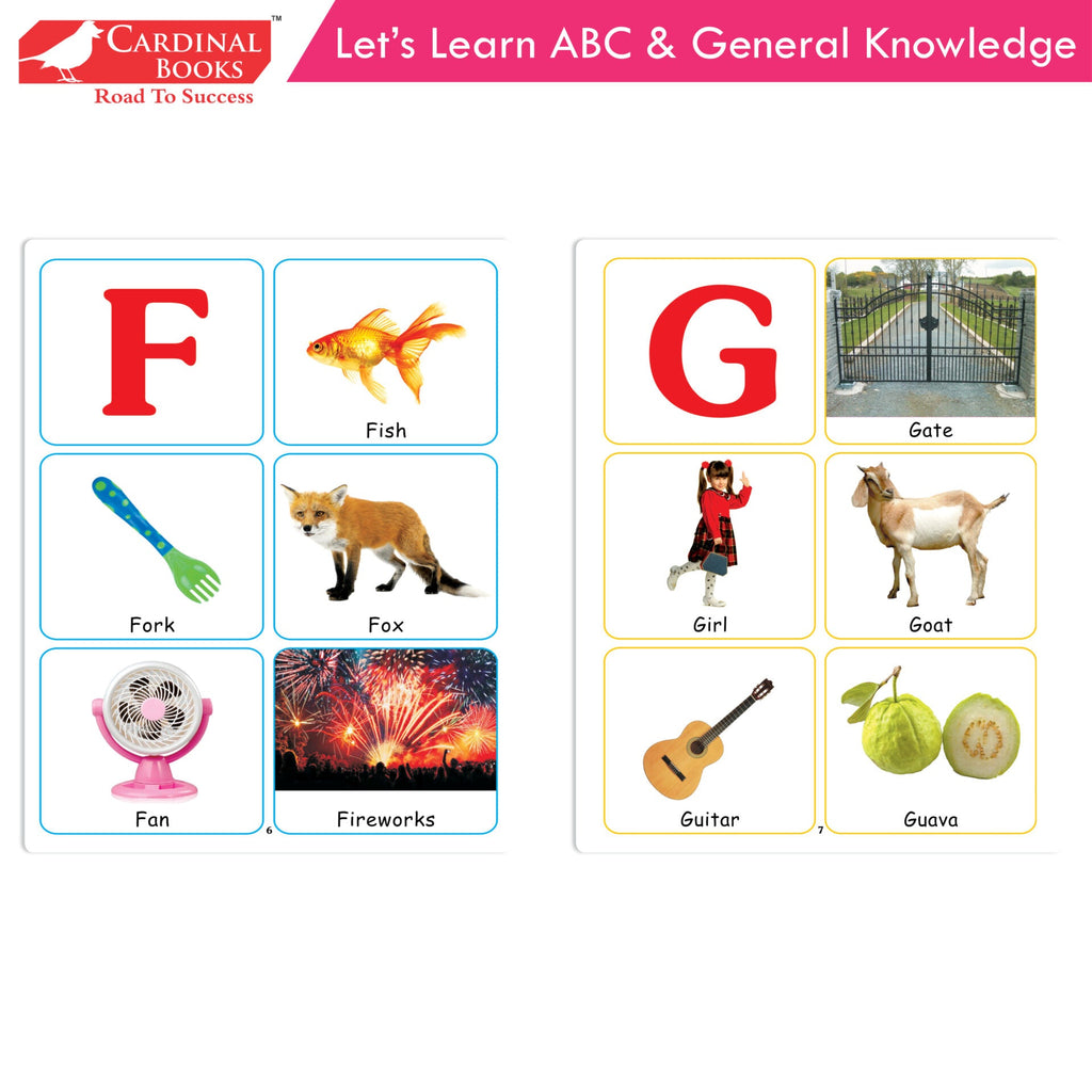 Cardinal ABC & Pattern Book Set (Set Of 2)| Alphabet Picture Book|General Knowledge Book|Pattern Writing Book| Combo Book for Kids| Ages 3-5 Years | Grocsy