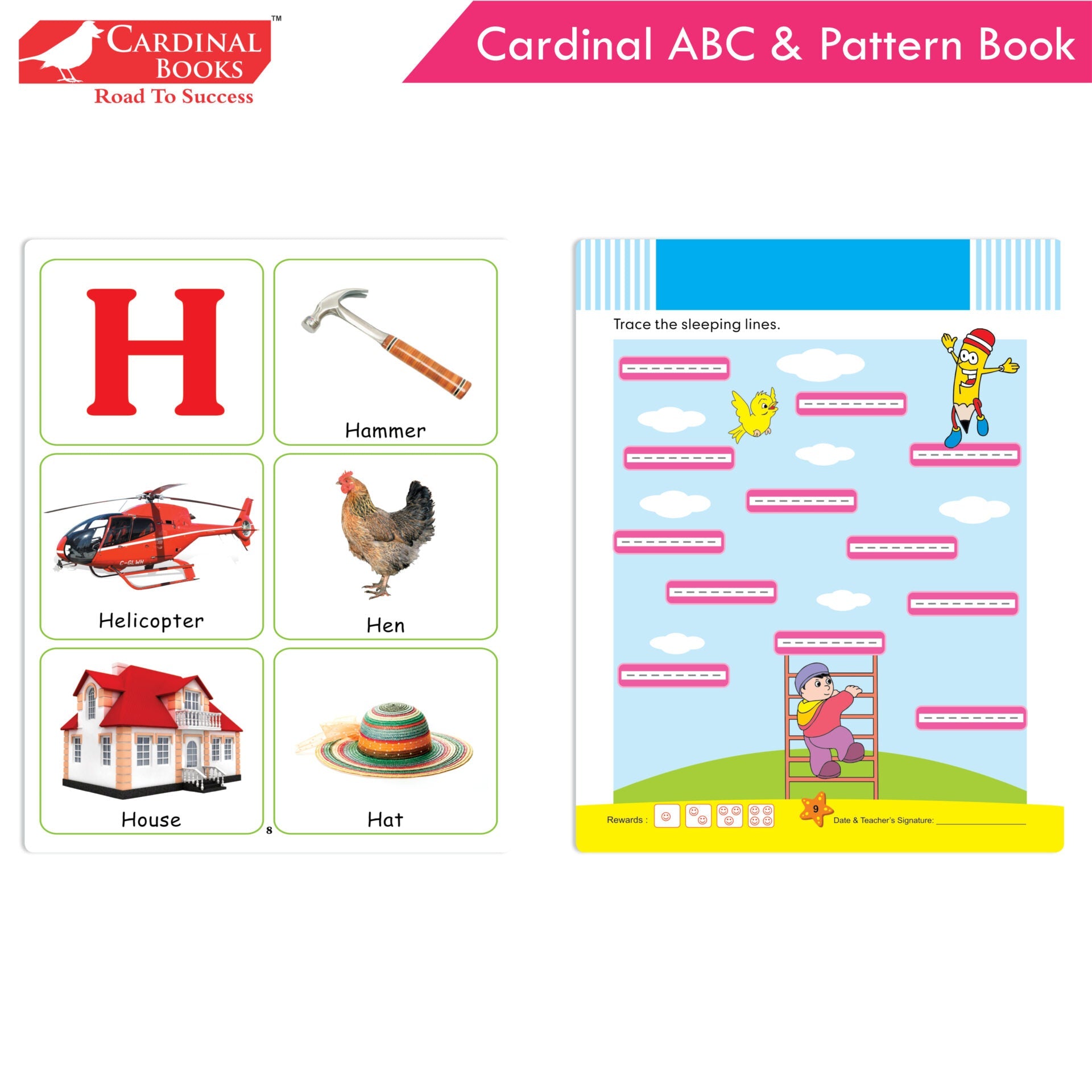 Cardinal ABC & Pattern Book Set (Set Of 2)| Alphabet Picture Book|General Knowledge Book|Pattern Writing Book| Combo Book for Kids| Ages 3-5 Years | Grocsy