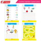 Cardinal Alphabet Letter Writing Book (Set of 3)|Alphabet Capital & Small Letter writing & Practice Book| Kindergarten Book for Kids Ages 3-6 Years | Grocsy