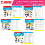 Cardinal Books Preschool Learning Junior KG (LKG) Kit C Set of 16| Ages 4-5 Years| Alphabet| Number| Rhymes and Stories| Phonic| Hindi Varnmala | Grocsy
