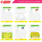 Cardinal Cursive Alphabet Capital and Small Letter Writing Practice Books for Kids| Set of 3|Kindergarten Book for Kids Ages 3-7 Years | Grocsy