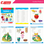 Cardinal Fun Learning Nursery Activity Books Set of 6|Number| Rhymes & Story| Phonic| English & Maths| Colouring Book for Kids Ages 3-4 Years | Grocsy