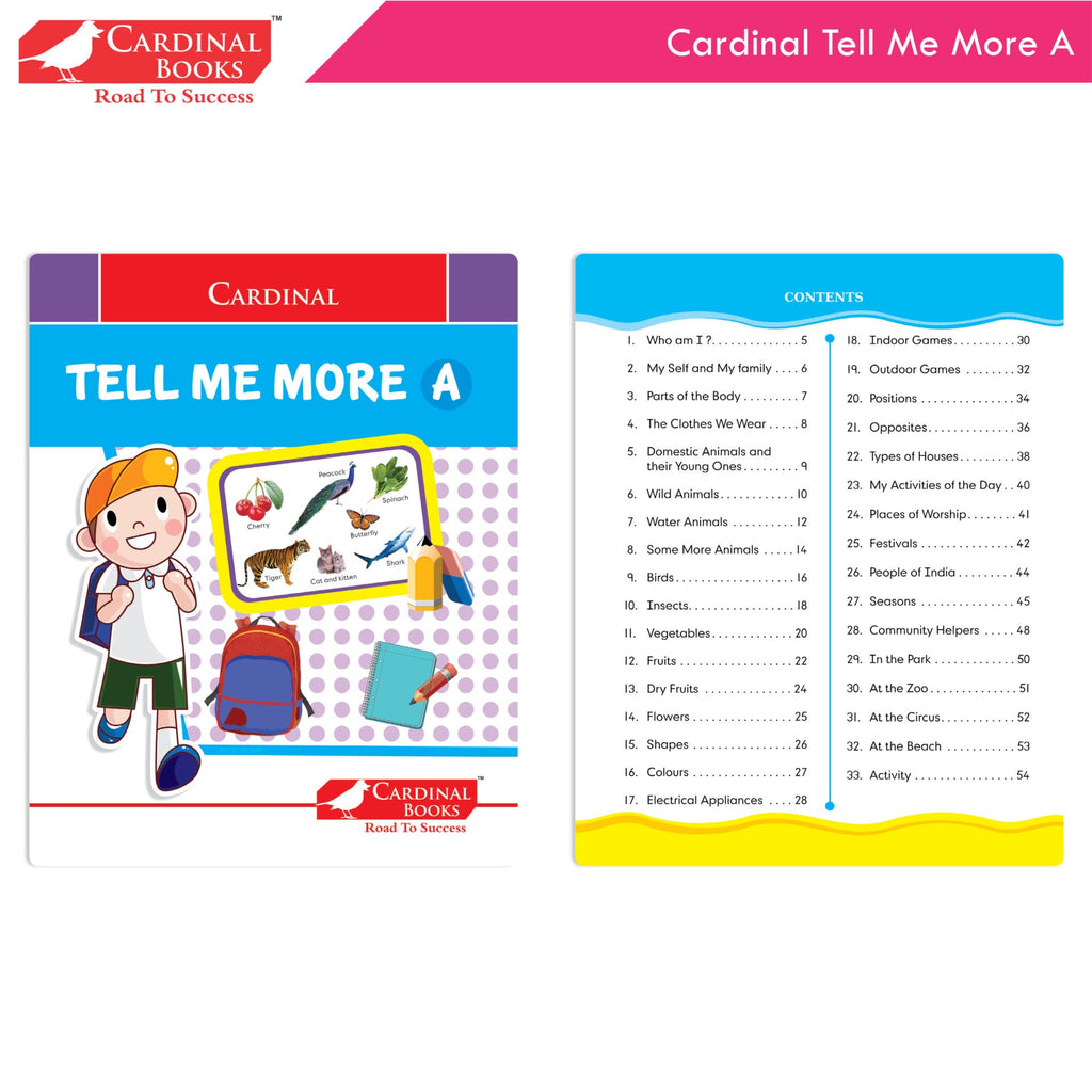 Cardinal General Knowledge Book Set 1 (Set of 3)|Good Habit A| Hindi Sulekhan Bhag 0| Tell Me More A| Combo Book Set| Ages 3-7 Years | Grocsy